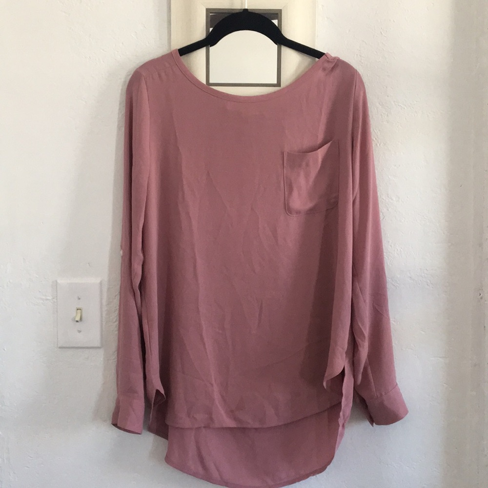 LOFT blouse mauve purple dark lilac